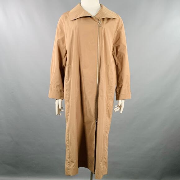 AKRIS Size 10 Beige Polyester Cotton Double Zipper Coat - Picture 1 of 8